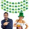 St Patricks Day Decorations 4PCS Felt Shamrock Garland Banner - NO DIY Shamrock Clover Garland Banner for St Patricks Day Decor - Dark Green Light Green for Irish Party Supplies